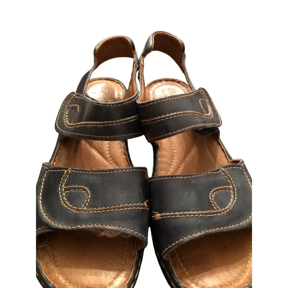 Josef Seibel Navy Leather Sandals With Adjustable Straps & Stitch no Detail Size - Picture 11 of 11